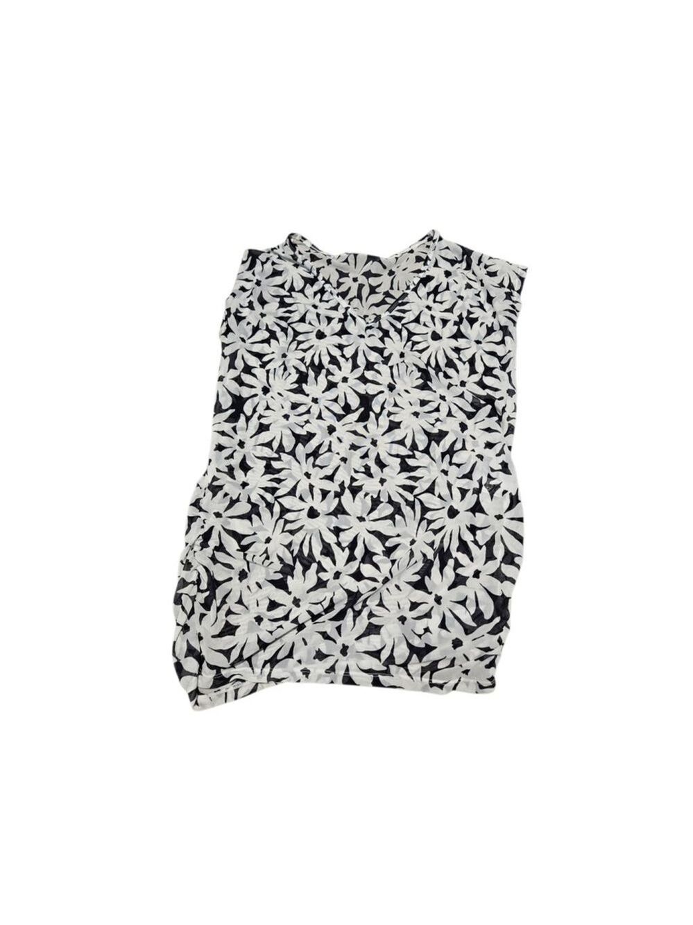 Liz Claiborne White Black Floral V-Neck Swim Coverup Size M - Picture 6 of 8
